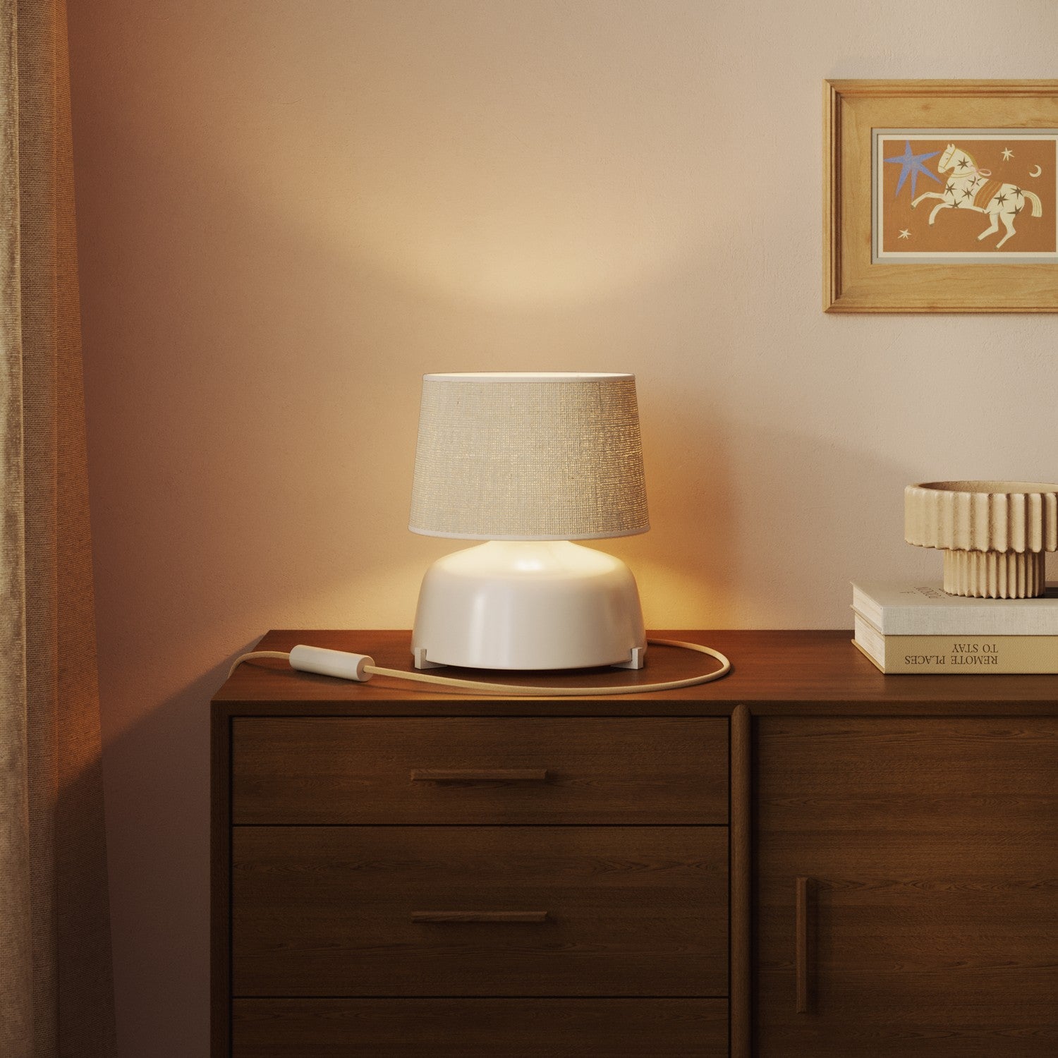 Paralume Athena con attacco E27 per lampada da tavolo o da terra - Made in Italy - Juta Chiara