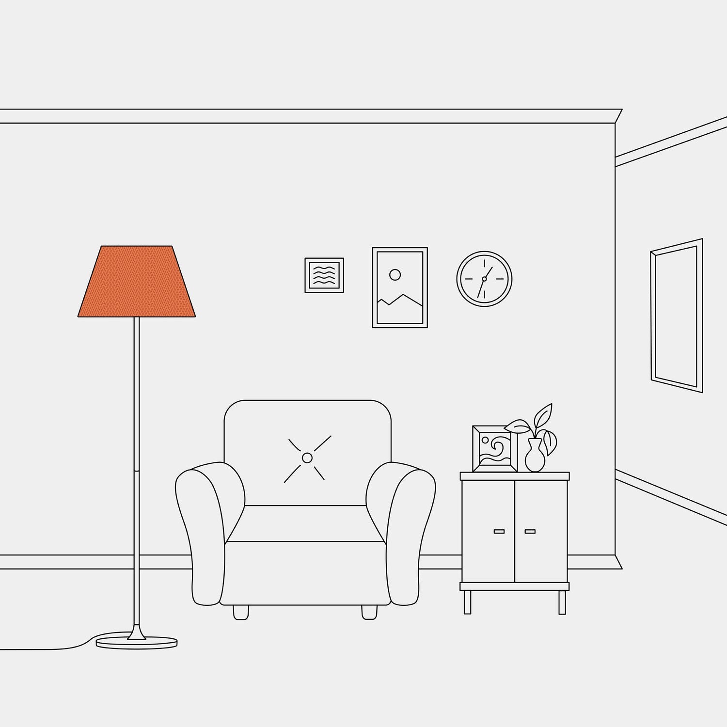 Paralume Impero M in tessuto per lampada da terra con attacco E27 - Made in Italy - Cinette Aragosta