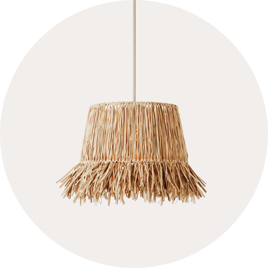 Raffia lampshades