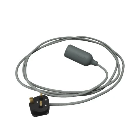 Silicone Snake lamp with switch and plug - Grey