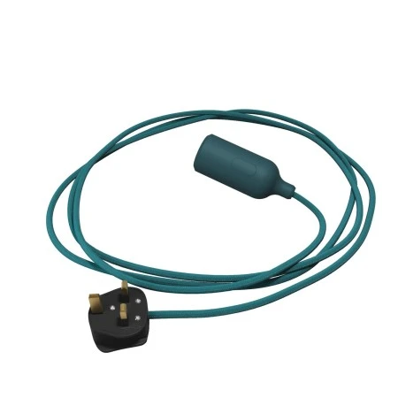Silicone Snake lamp with switch and plug - Petrol