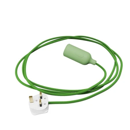 Silicone Snake lamp with switch and plug - Soft Green