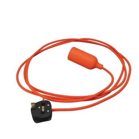 Silicone Snake lamp with switch and plug - Orange