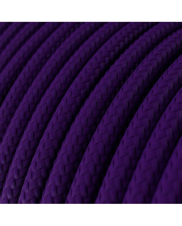 Round Electric Cable covered by Rayon solid color fabric RM14 Violet