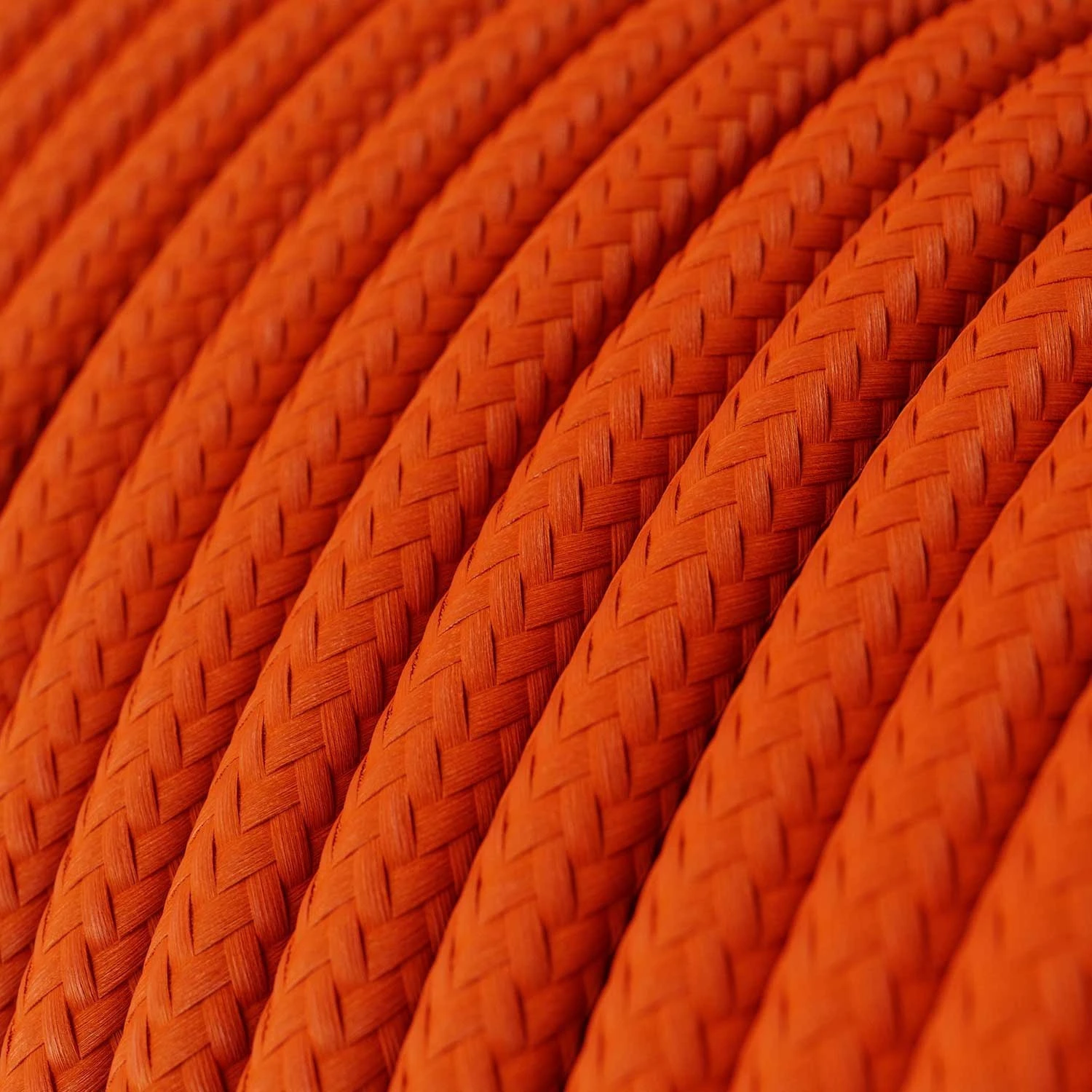 Round Electric Cable covered by Rayon solid color fabric RM15 Orange