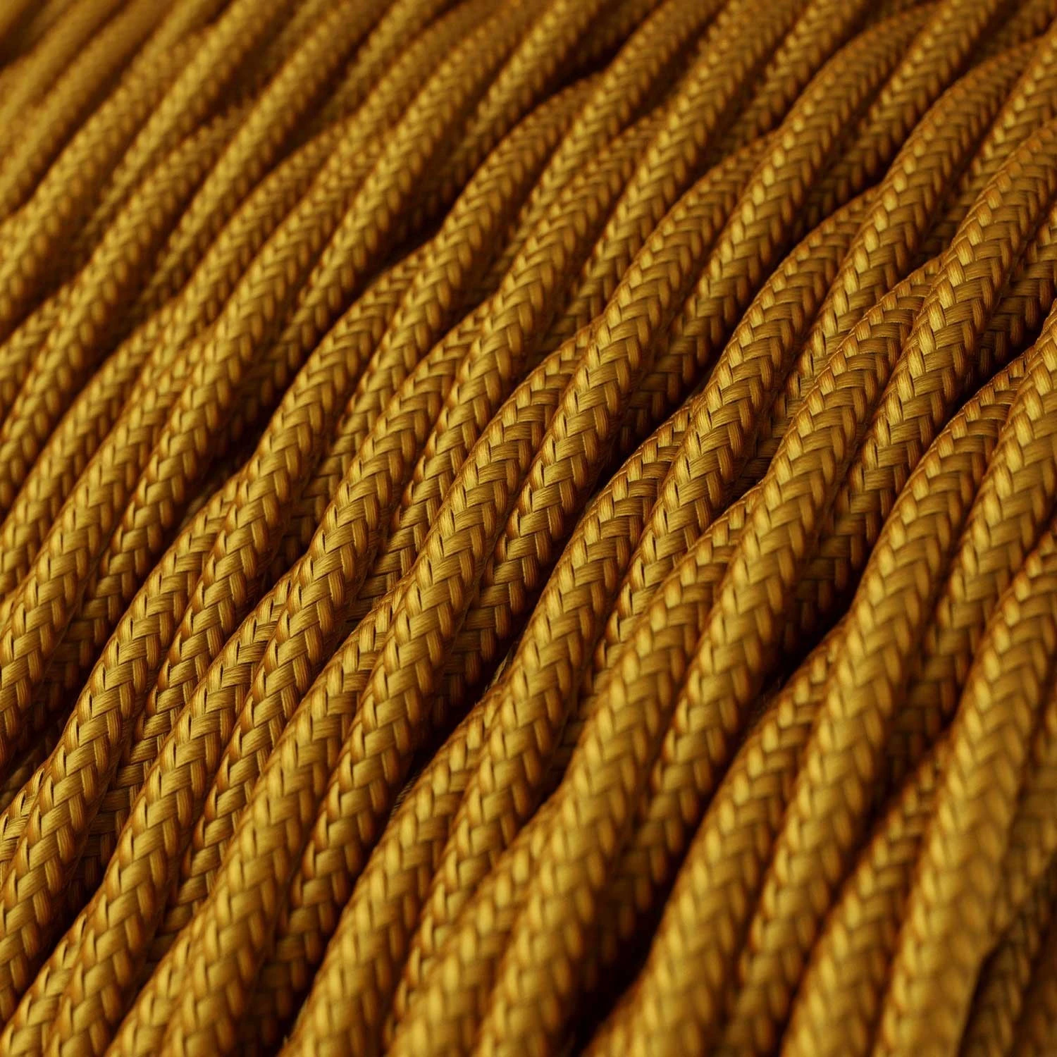 Twisted Electric Cable covered by Rayon solid color fabric TM05 Gold