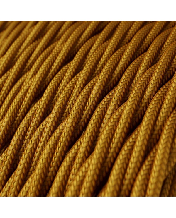 Twisted Electric Cable covered by Rayon solid color fabric TM05 Gold