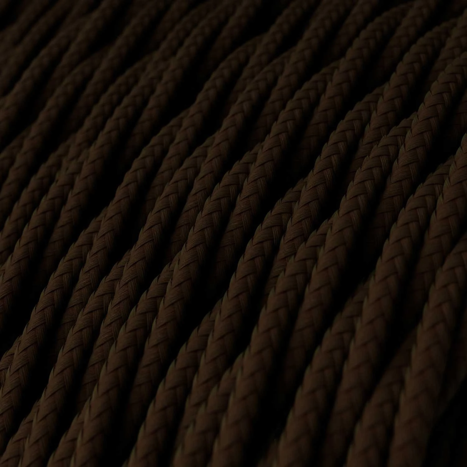 Twisted Electric Cable covered by Rayon solid color fabric TM13 Brown