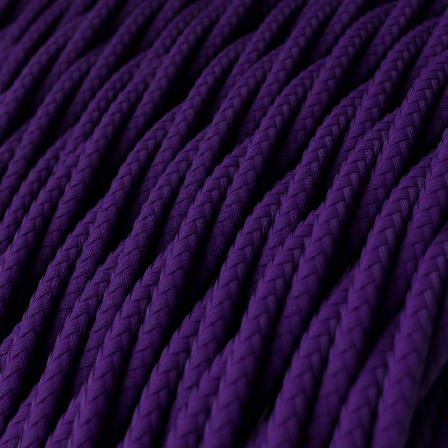 Twisted Electric Cable covered by Rayon solid color fabric TM14 Violet