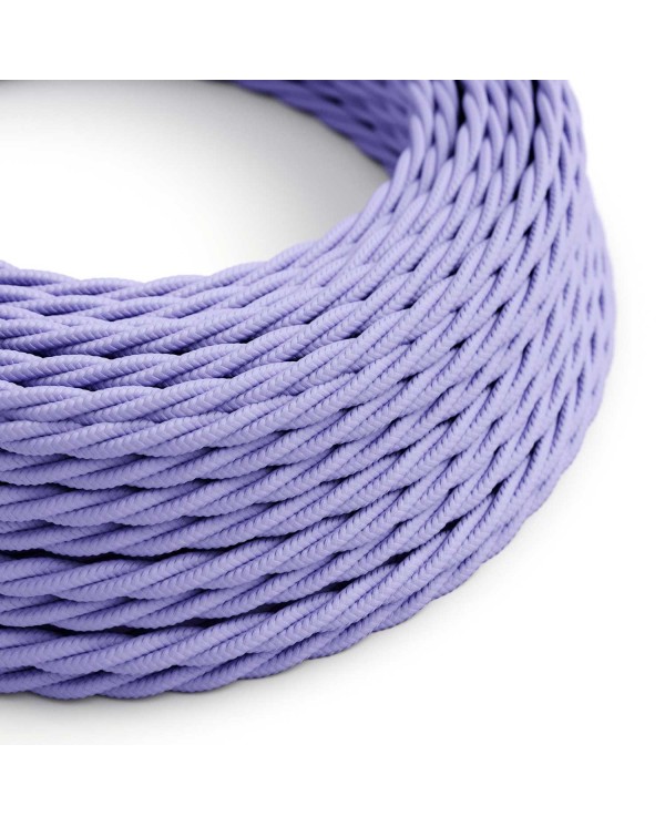 Twisted Electric Cable covered by Rayon solid color fabric TM07 Lilac
