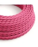 Twisted Electric Cable covered by Rayon solid color fabric TM08 Fuchsia