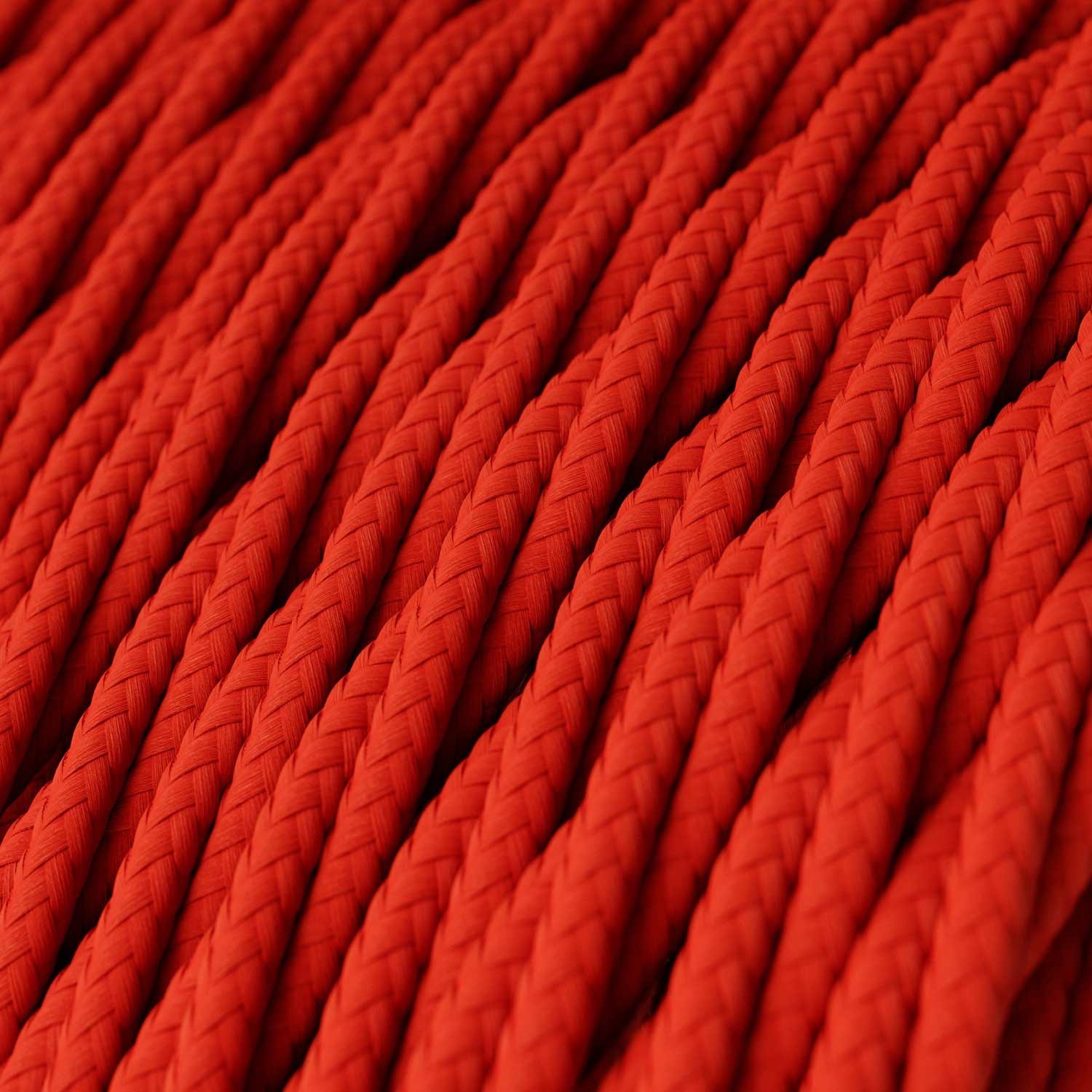 Twisted Electric Cable covered by Rayon solid color fabric TM09 Red