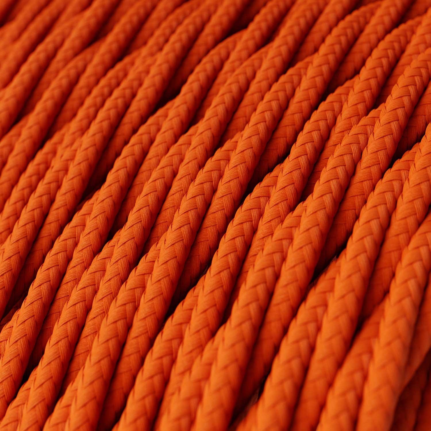 Twisted Electric Cable covered by Rayon solid color fabric TM15 Orange