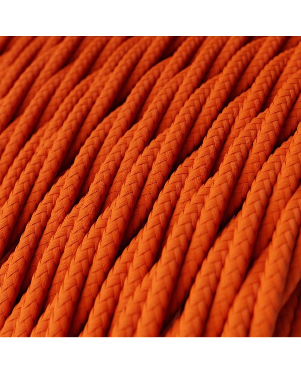 Twisted Electric Cable covered by Rayon solid color fabric TM15 Orange