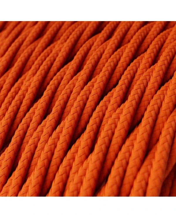 Twisted Electric Cable covered by Rayon solid color fabric TM15 Orange