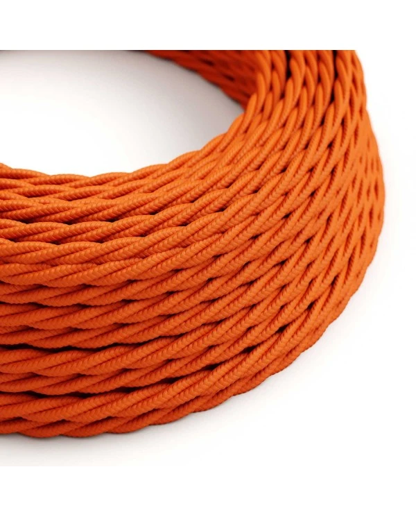 Twisted Electric Cable covered by Rayon solid color fabric TM15 Orange