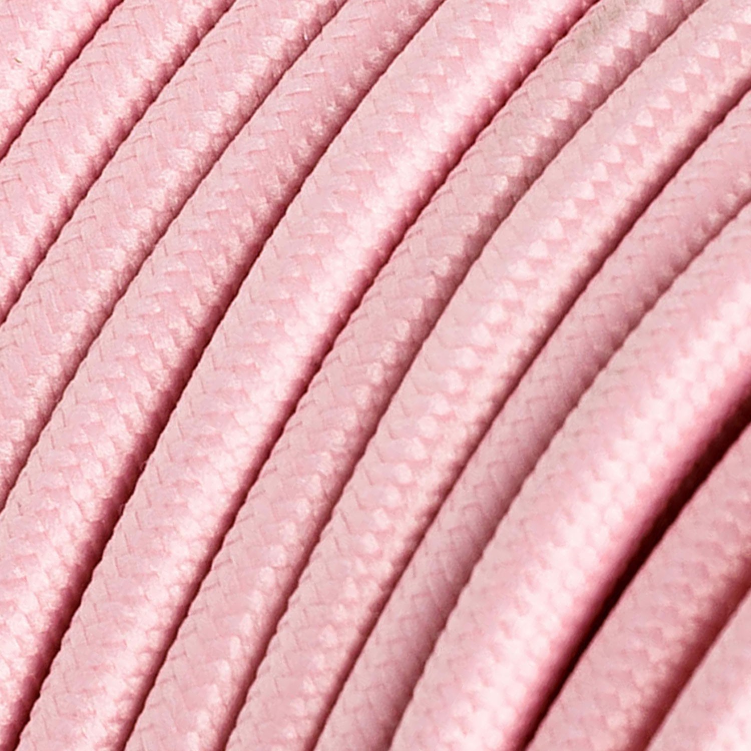 Round Electric Cable covered by Rayon solid color fabric RM16 Baby Pink