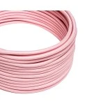 Round Electric Cable covered by Rayon solid color fabric RM16 Baby Pink
