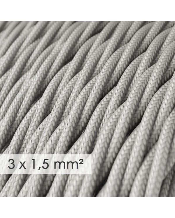 Large section electric cable 3x1,50 twisted - covered by rayon Silver TM02