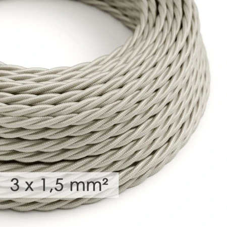 Large section electric cable 3x1,50 twisted - covered by rayon Ivory TM00