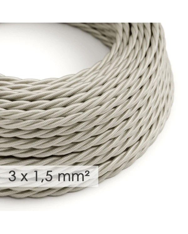 Large section electric cable 3x1,50 twisted - covered by rayon Ivory TM00