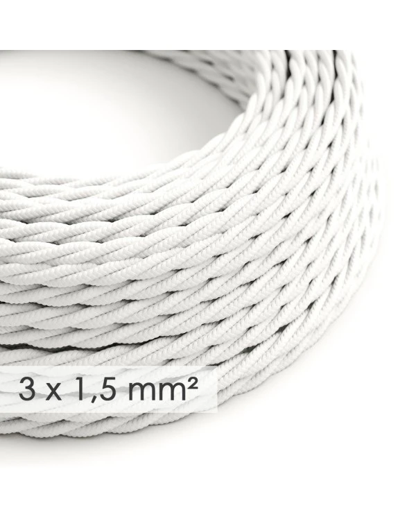 Large section electric cable 3x1,50 twisted - covered by rayon White TM01