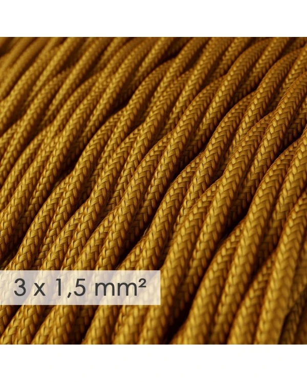 Large section electric cable 3x1,50 twisted - covered by rayon Gold TM05