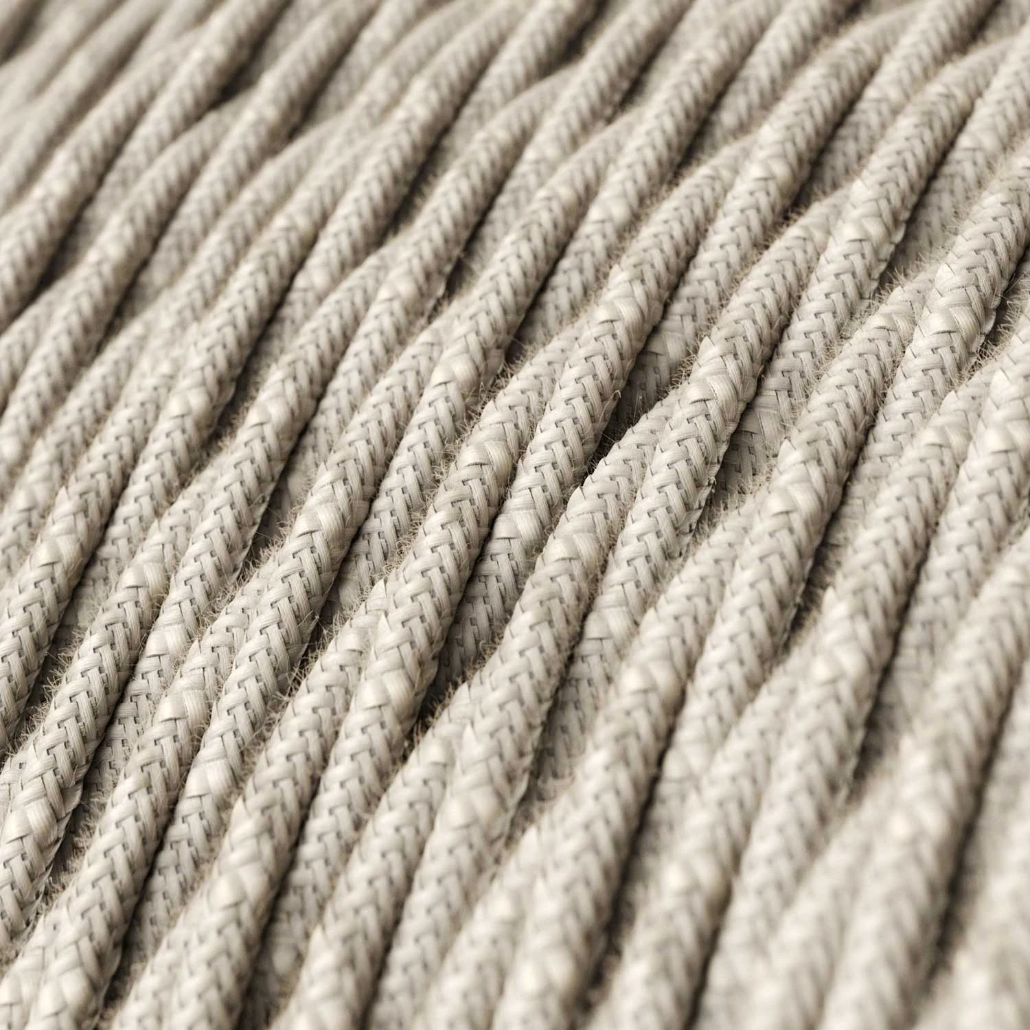 Twisted Electric Cable covered by Natural Linen TN01 Neutral