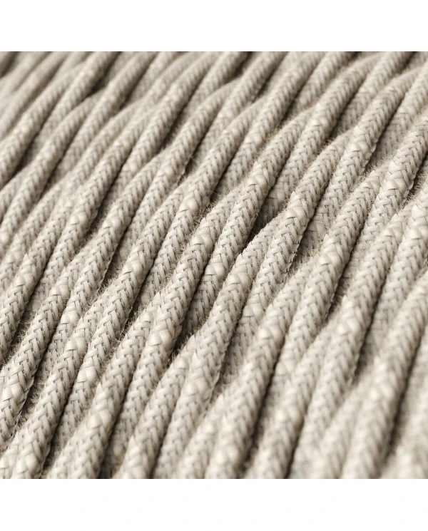 Twisted Electric Cable covered by Natural Linen TN01 Neutral