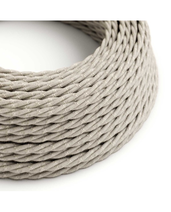 Twisted Electric Cable covered by Natural Linen TN01 Neutral