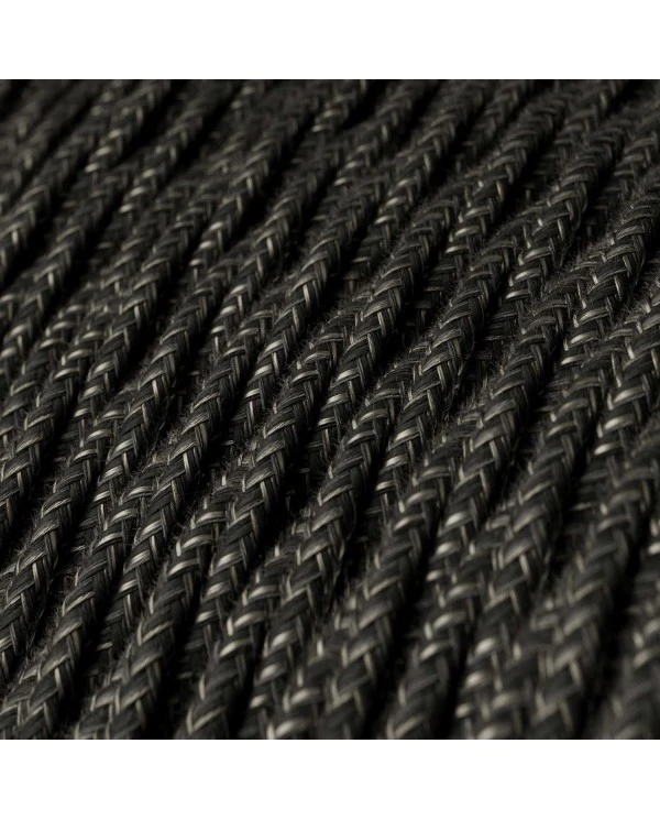 Twisted Electric Cable covered by Natural Linen TN03 Anthracite