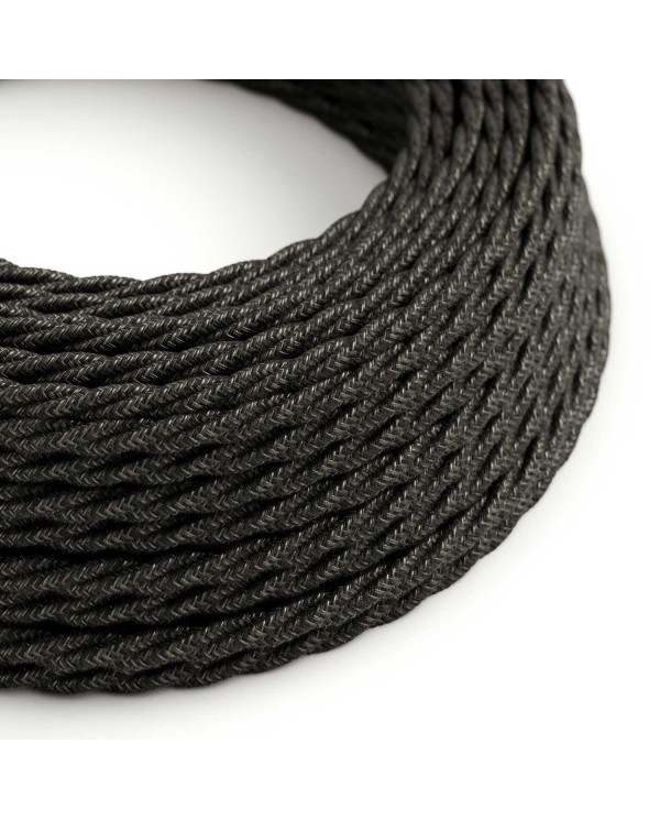 Twisted Electric Cable covered by Natural Linen TN03 Anthracite