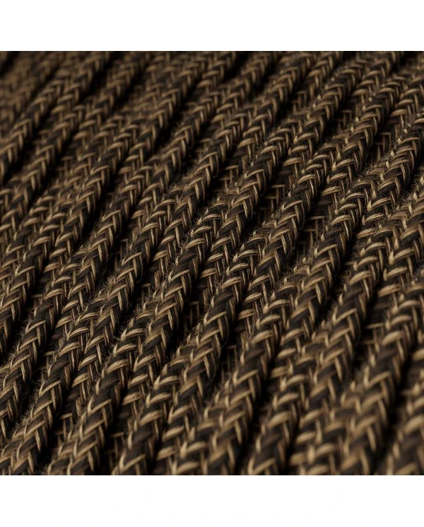 Twisted Electric Cable covered by Natural Linen TN04 Brown