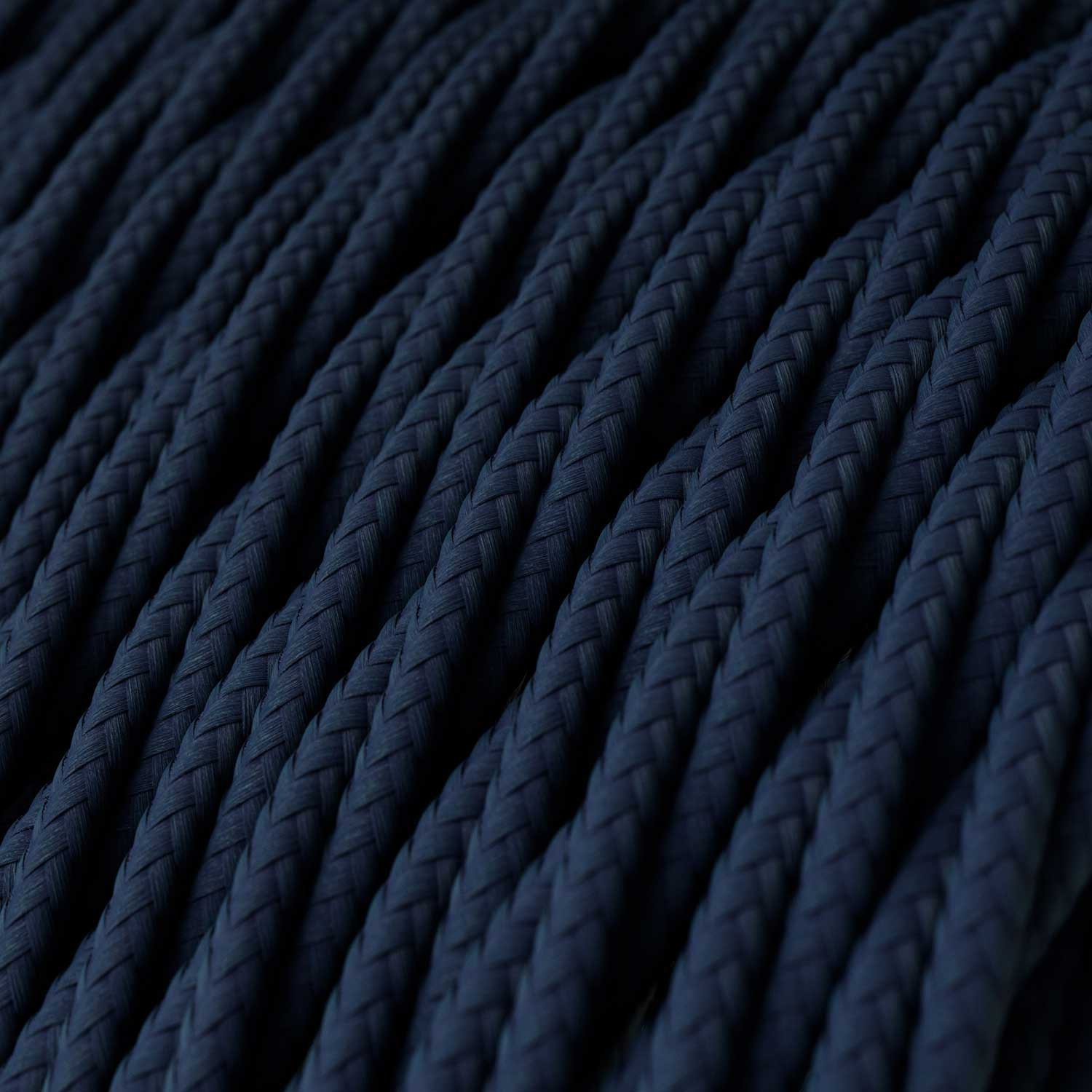 Twisted Fabric Lighting Flex Electric Cable TM20 Dark Blue