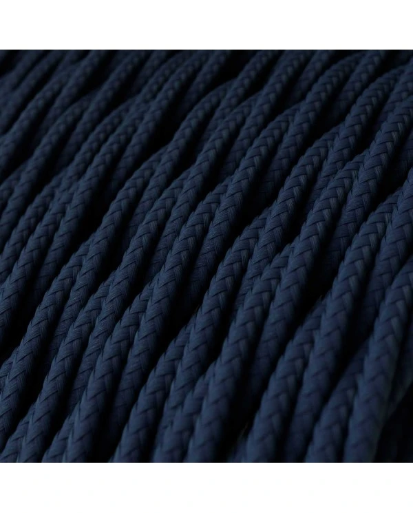 Twisted Fabric Lighting Flex Electric Cable TM20 Dark Blue