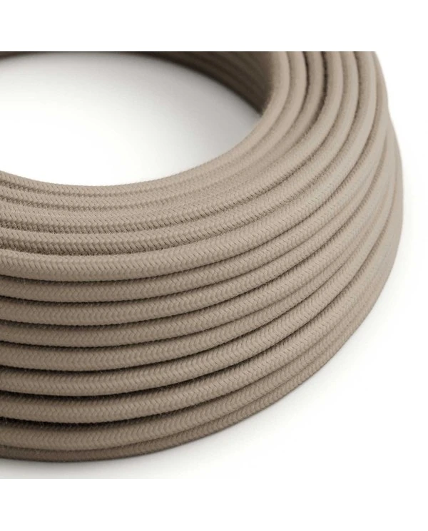 Round Electric Cable covered by Cotton solid color fabric RC43 Dove