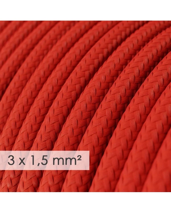 Large section electric cable 3x1,50 round - covered by rayon Red RM09