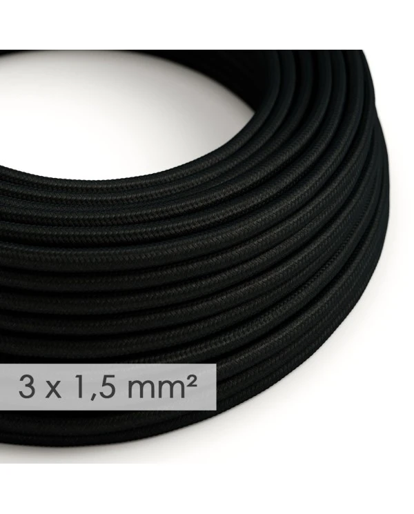 Large section electric cable 3x1,50 round - covered by rayon Black RM04