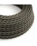 Twisted Electric Cable covered by Rayon solid color fabric TM26 Dark Gray