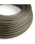 Round Electric Cable covered by Rayon solid color fabric RM26 Dark Gray