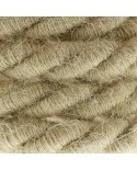 XL electrical cord, electrical cable 3x0,75. Rough jute fabric covering. Diameter 16mm.