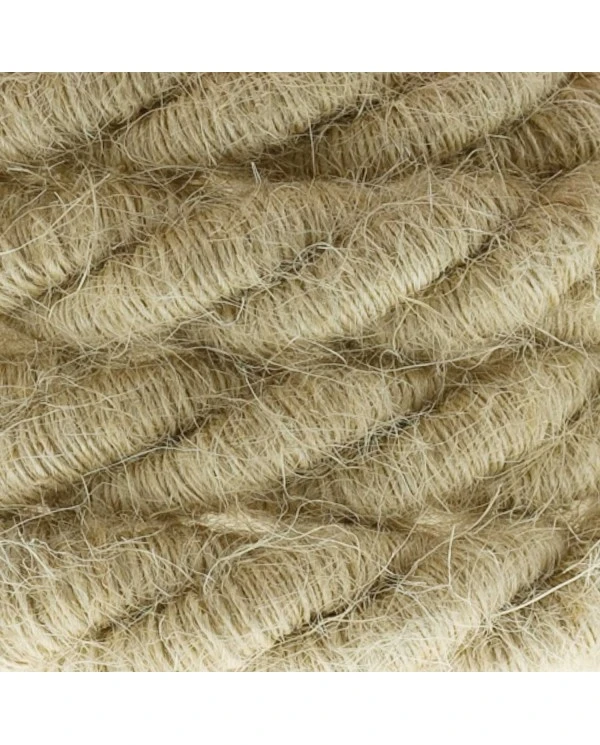 XL electrical cord, electrical cable 3x0,75. Rough jute fabric covering. Diameter 16mm.