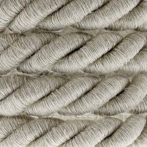 XL electrical cord, electrical cable 3x0,75. Natural linen fabric covering. Diameter 16mm.