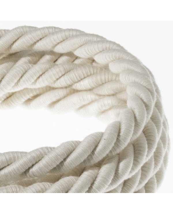 XL electrical cord, electrical cable 3x0,75. Raw cotton fabric covering. Diameter 16mm.
