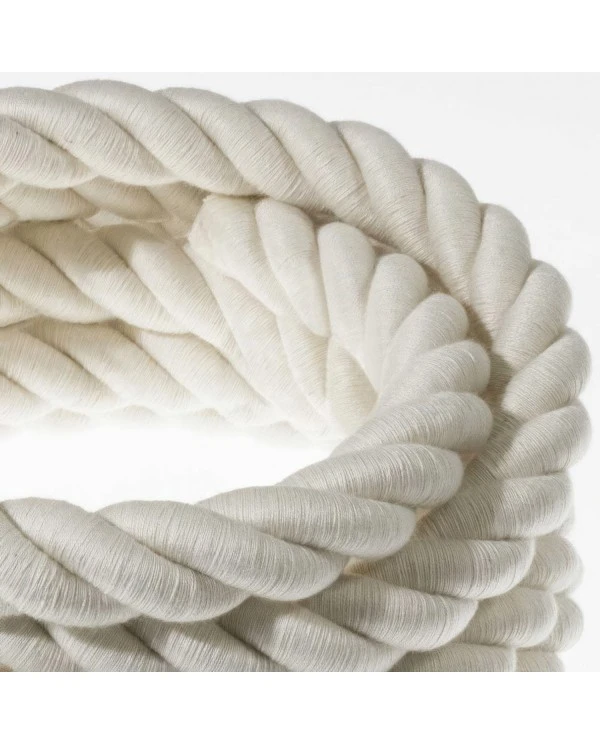 2XL electrical cord, electrical cable 3x0,75. Raw cotton fabric covering. Diameter 24mm.