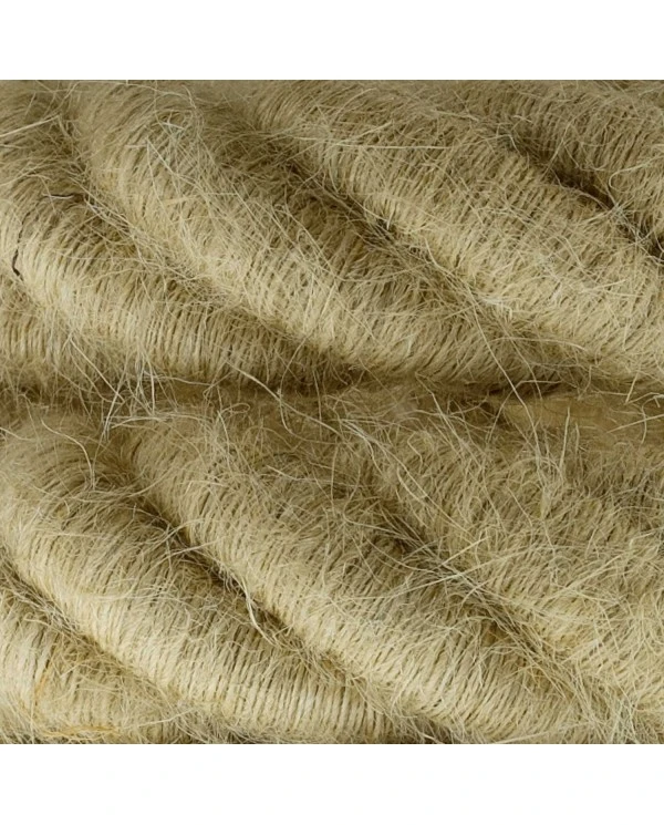 3XL electrical cord, electrical cable 3x0,75. Rough jute fabric covering. Diameter 30mm.