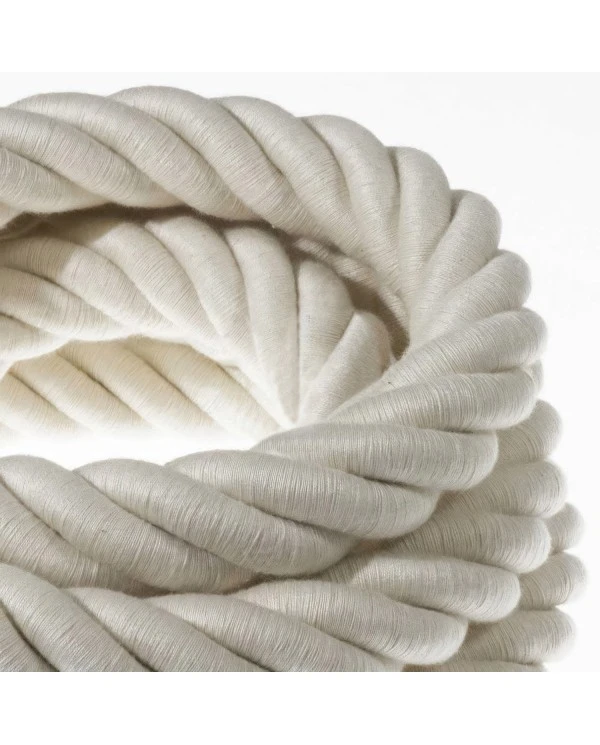 3XL electrical cord, electrical cable 3x0,75. Raw cotton fabric covering. Diameter 30mm.