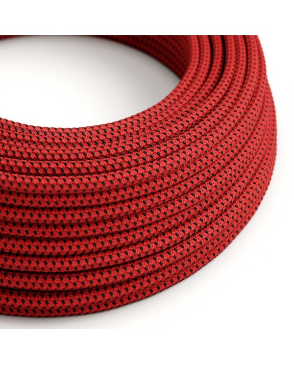 Round Electric Cable covered in 3D effect fabric RT94 Red Devil