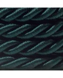 XL electrical cord, electrical cable 3x0,75. Shiny dark green fabric covering. Diameter 16mm.