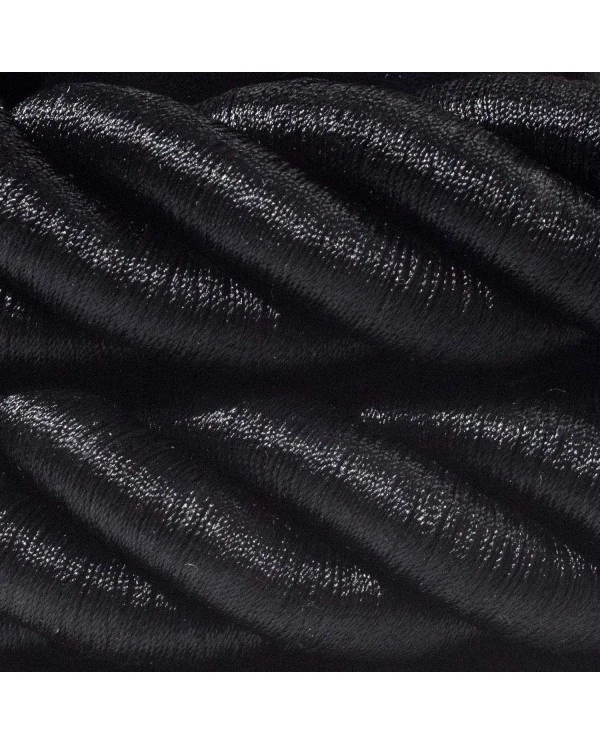 3XL electrical cord, electrical cable 3x0,75. Shiny black fabric covering. Diameter 30mm.